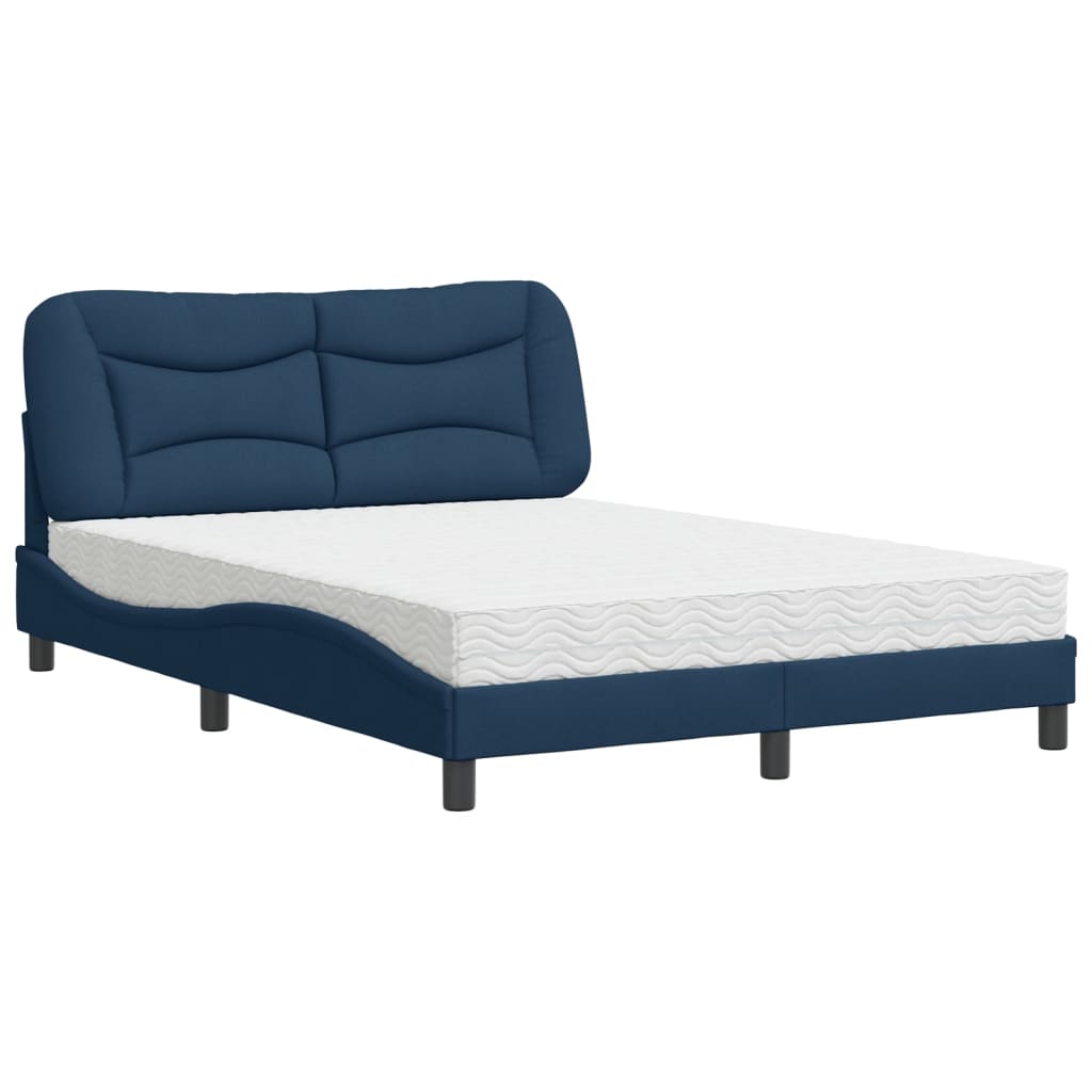Bed met matras "Hvar" stof blauw 140x200 cm – afbeelding 2