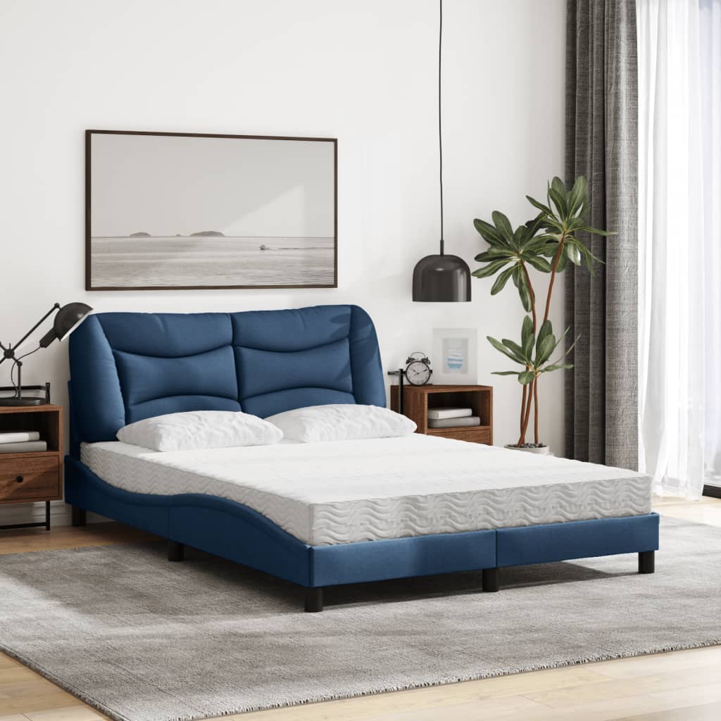 Bed met matras "Hvar" stof blauw 140x200 cm – afbeelding 3