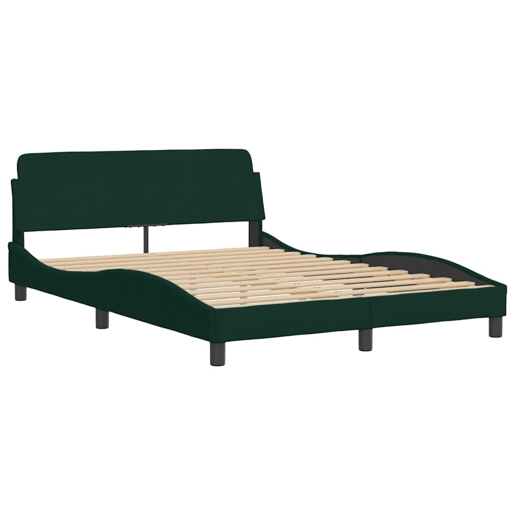 Bed met matras "Hanko" fluweel donkergroen 140x200 cm – afbeelding 4