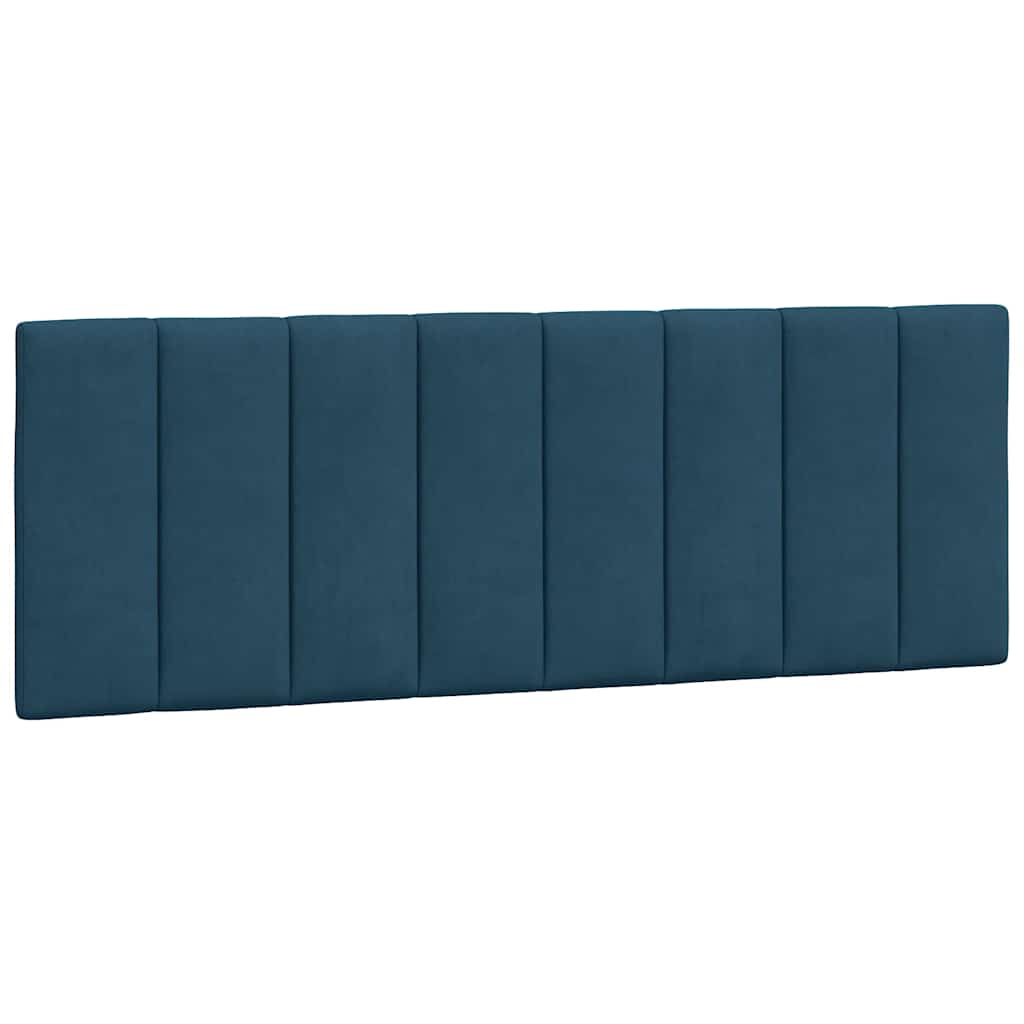 Bed met matras "Hanko" fluweel blauw 140x200 cm – afbeelding 5