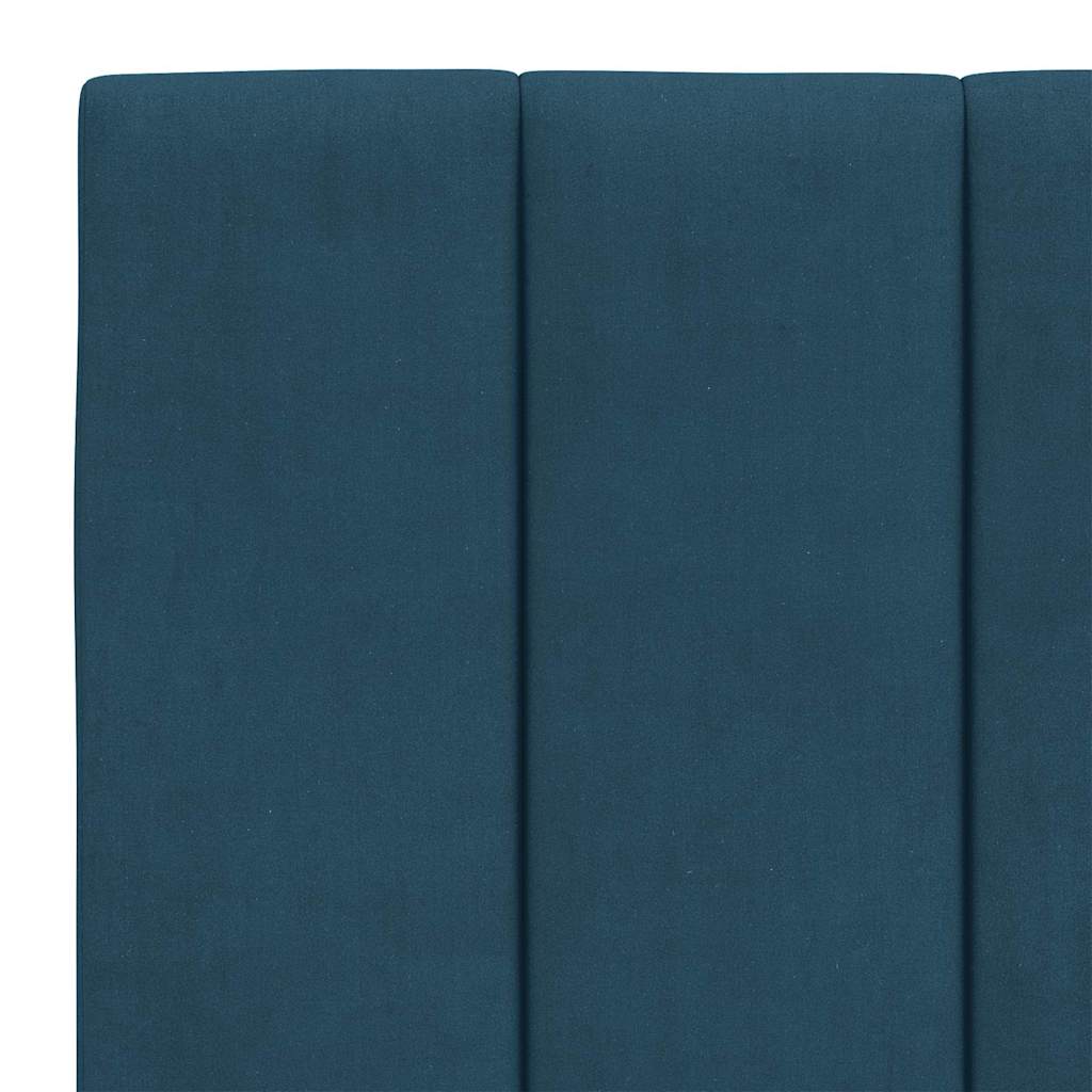 Bed met matras "Hanko" fluweel blauw 140x200 cm – afbeelding 6