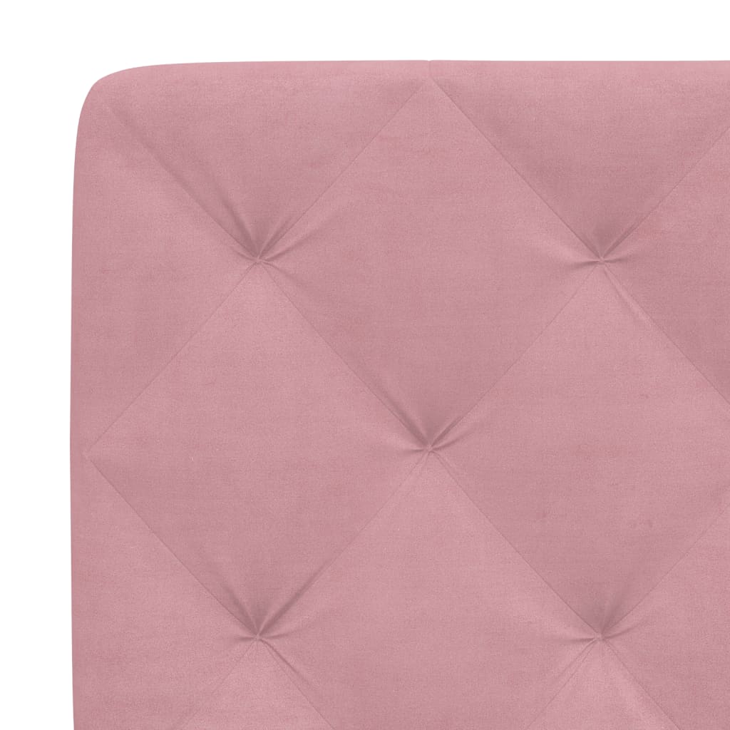 Bed met matras fluweel roze 140x200 cm – afbeelding 6