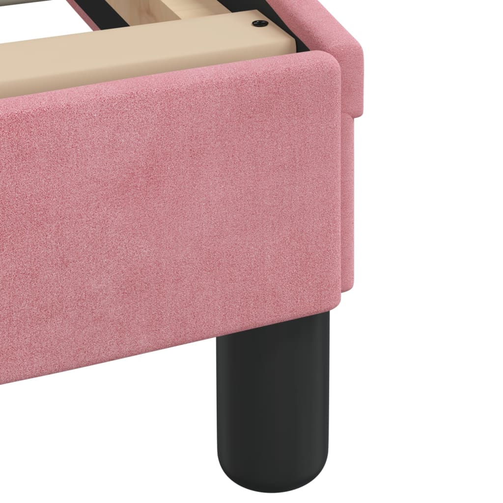Bed met matras fluweel roze 140x200 cm – afbeelding 7