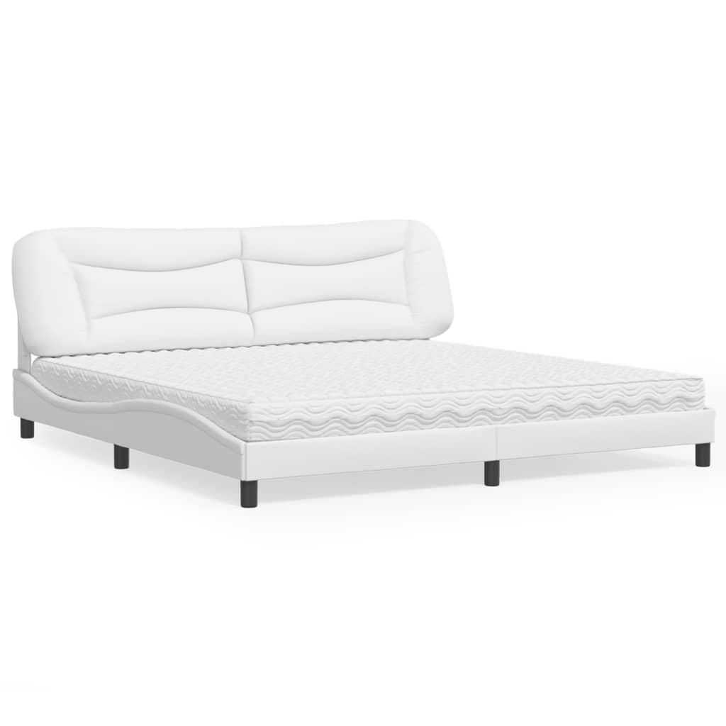 Bed met matras "Hvar" kunstleer wit 200x200 cm – afbeelding 1
