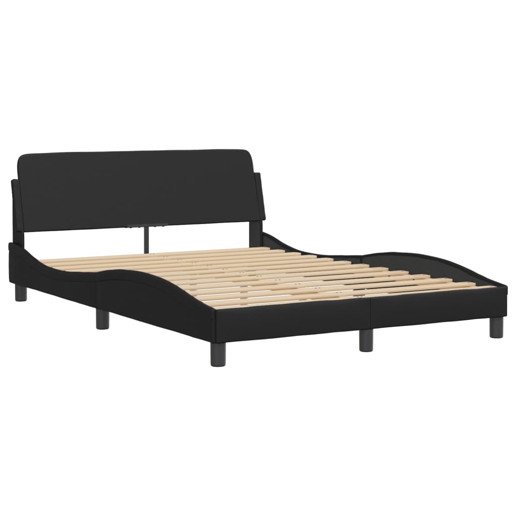 Bed "Viana" met matras kunstleer zwart 140x200 cm – afbeelding 4