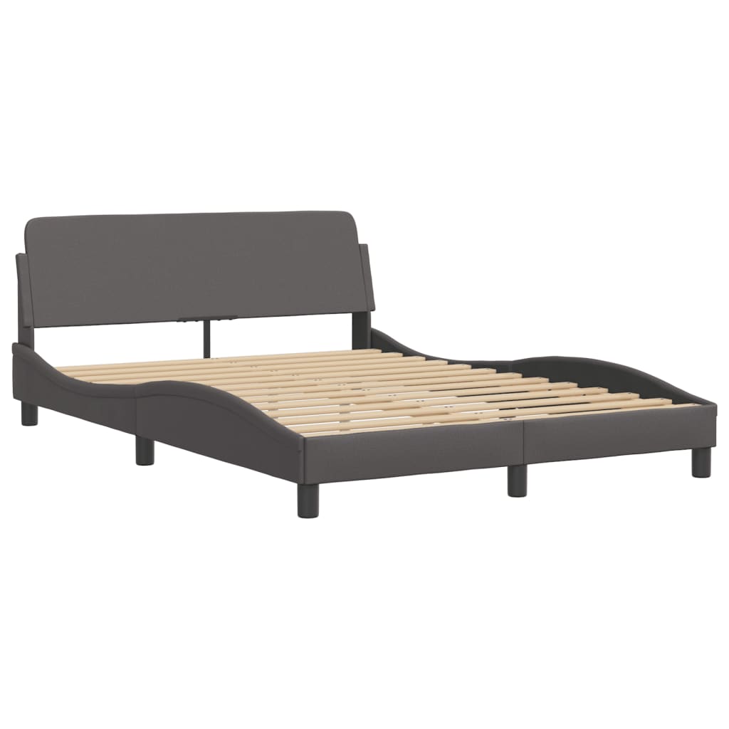 Bed met matras "Zadar" kunstleer grijs 140x200 cm – afbeelding 4