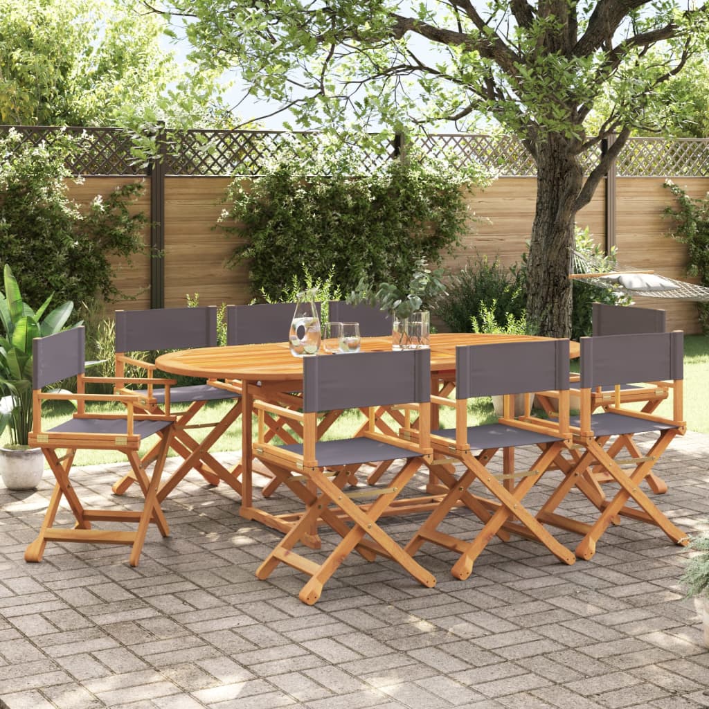 Tuinstoelen 8 st inklapbaar stof donkergrijs – afbeelding 1