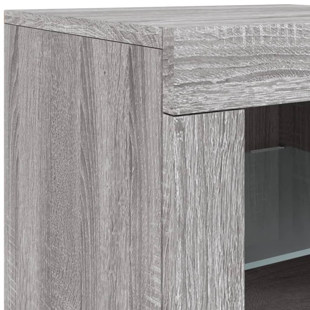 Dressoir met LED-verlichting 163x37x67 cm grijs sonoma eiken – afbeelding 11