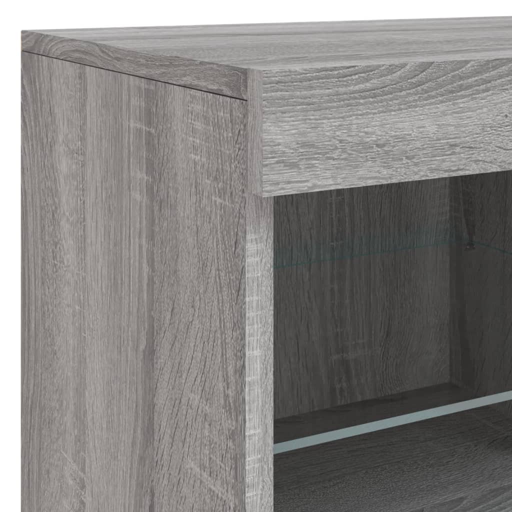 Dressoir met LED-verlichting 163x37x67 cm grijs sonoma eiken – afbeelding 12