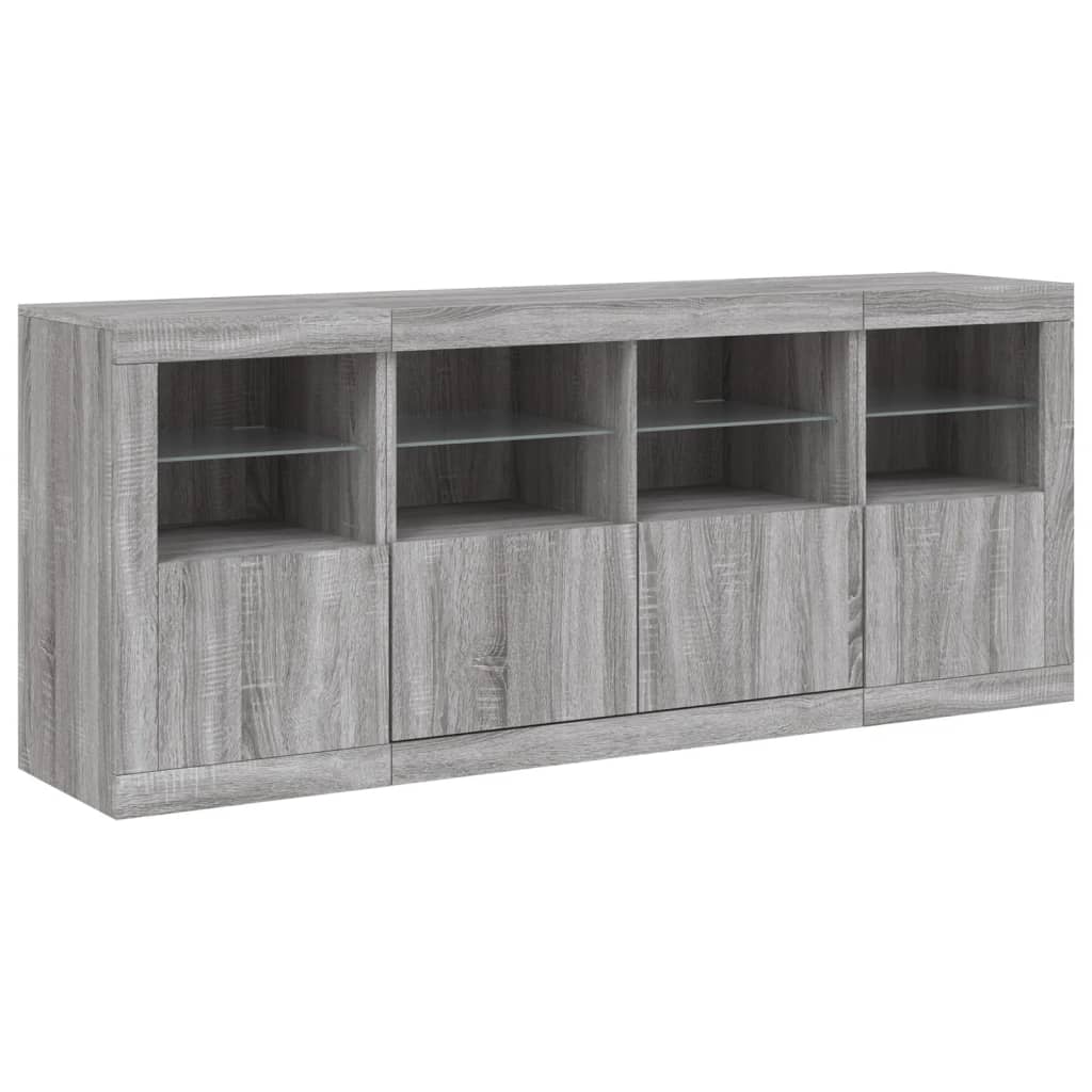 Dressoir met LED-verlichting 163x37x67 cm grijs sonoma eiken – afbeelding 5