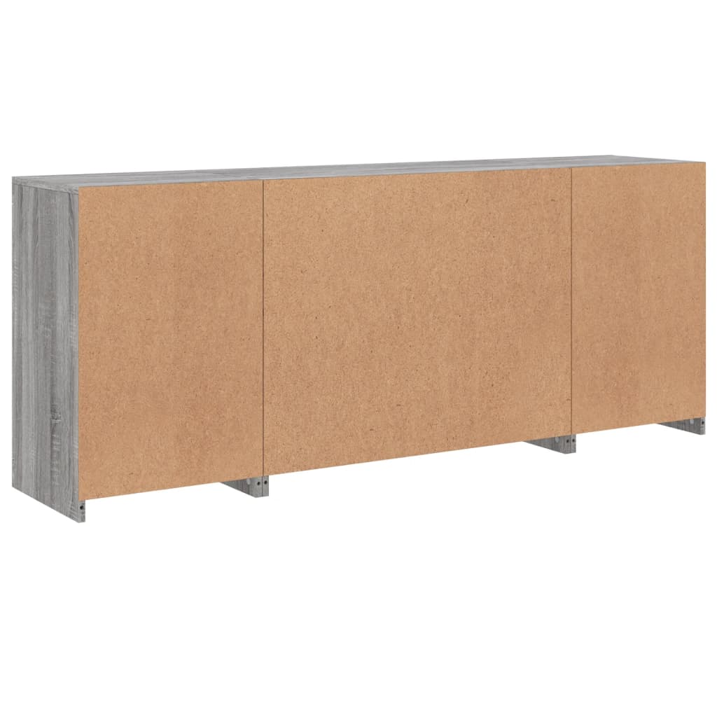 Dressoir met LED-verlichting 163x37x67 cm grijs sonoma eiken – afbeelding 8