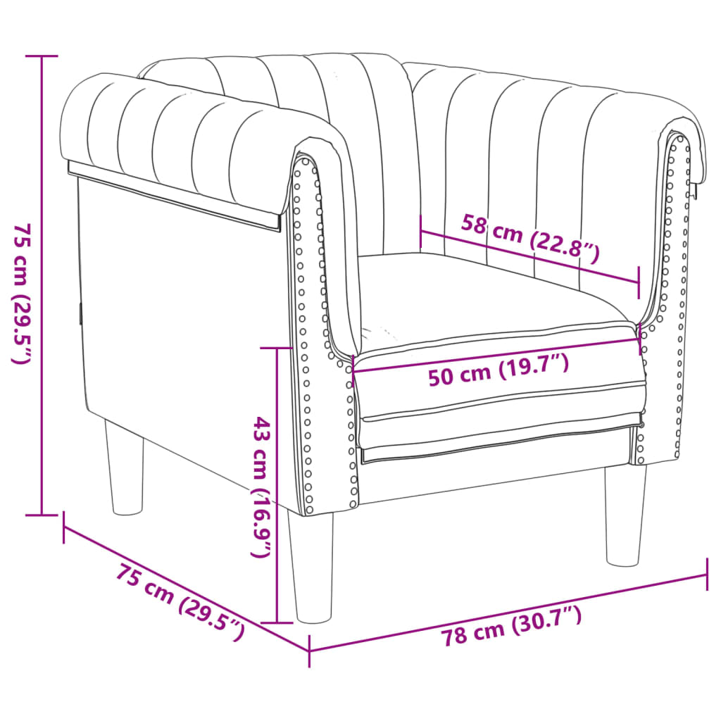 3-delige Loungeset fluweel bruin – afbeelding 11