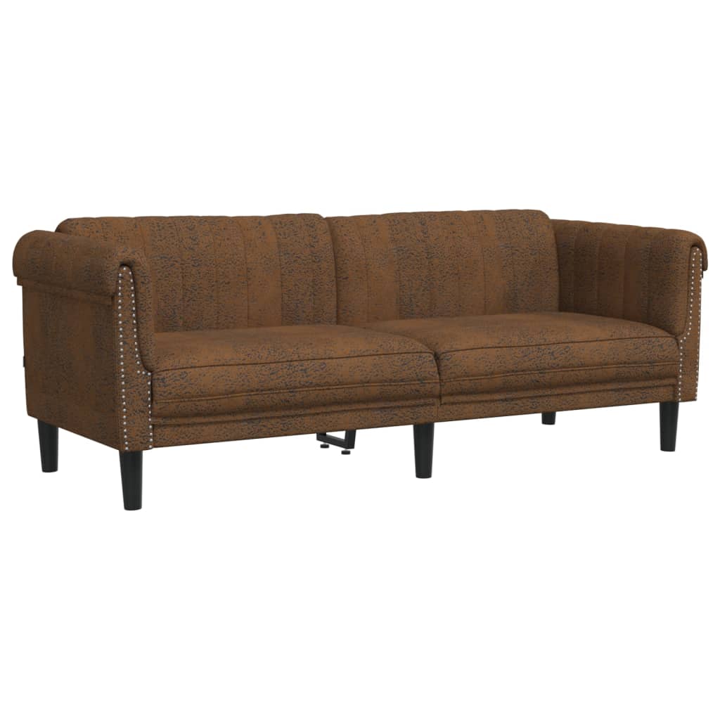 2-delige Loungeset fluweel bruin – afbeelding 5