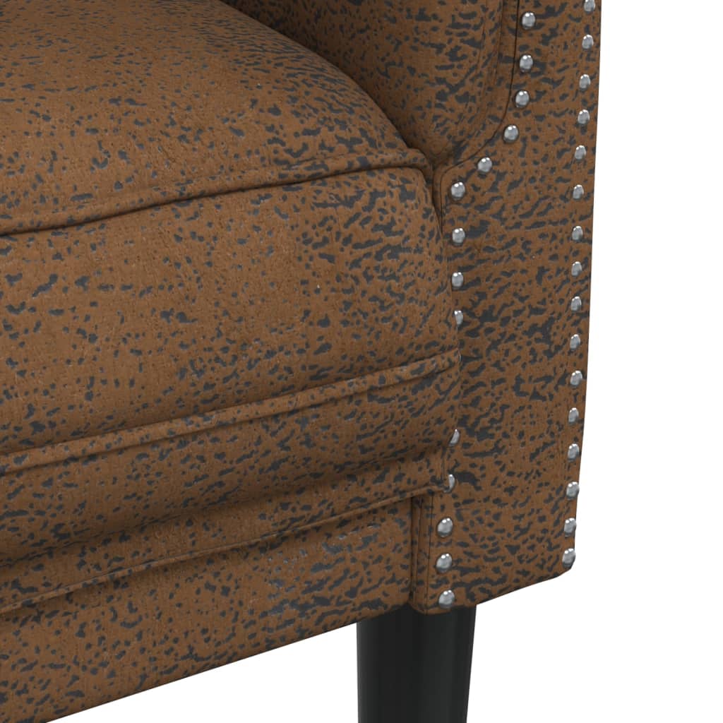 2-delige Loungeset fluweel bruin – afbeelding 6