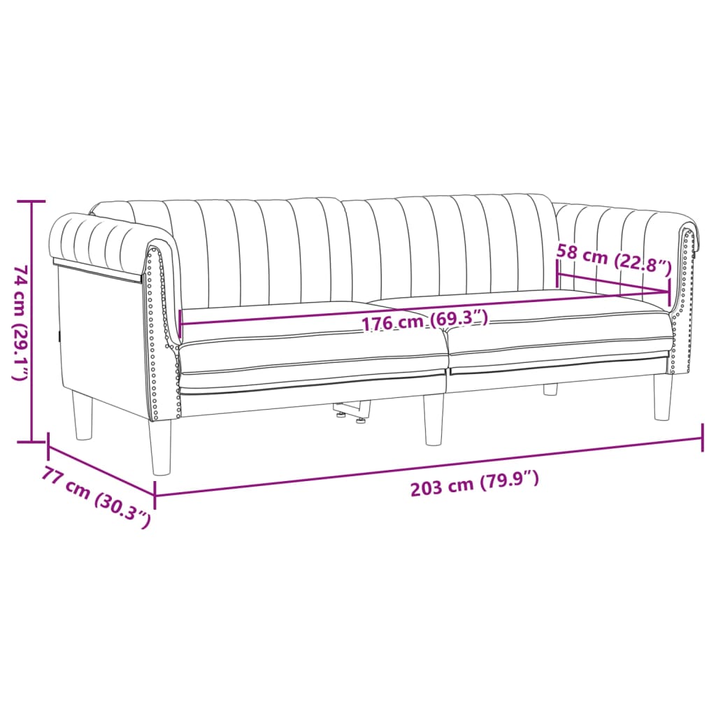 2-delige Loungeset fluweel bruin – afbeelding 9