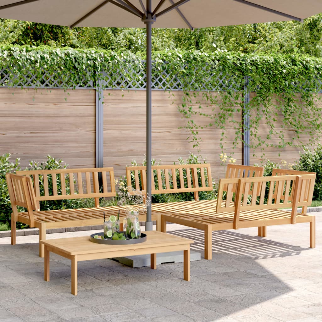 4-delige Loungeset pallet massief acaciahout – afbeelding 1