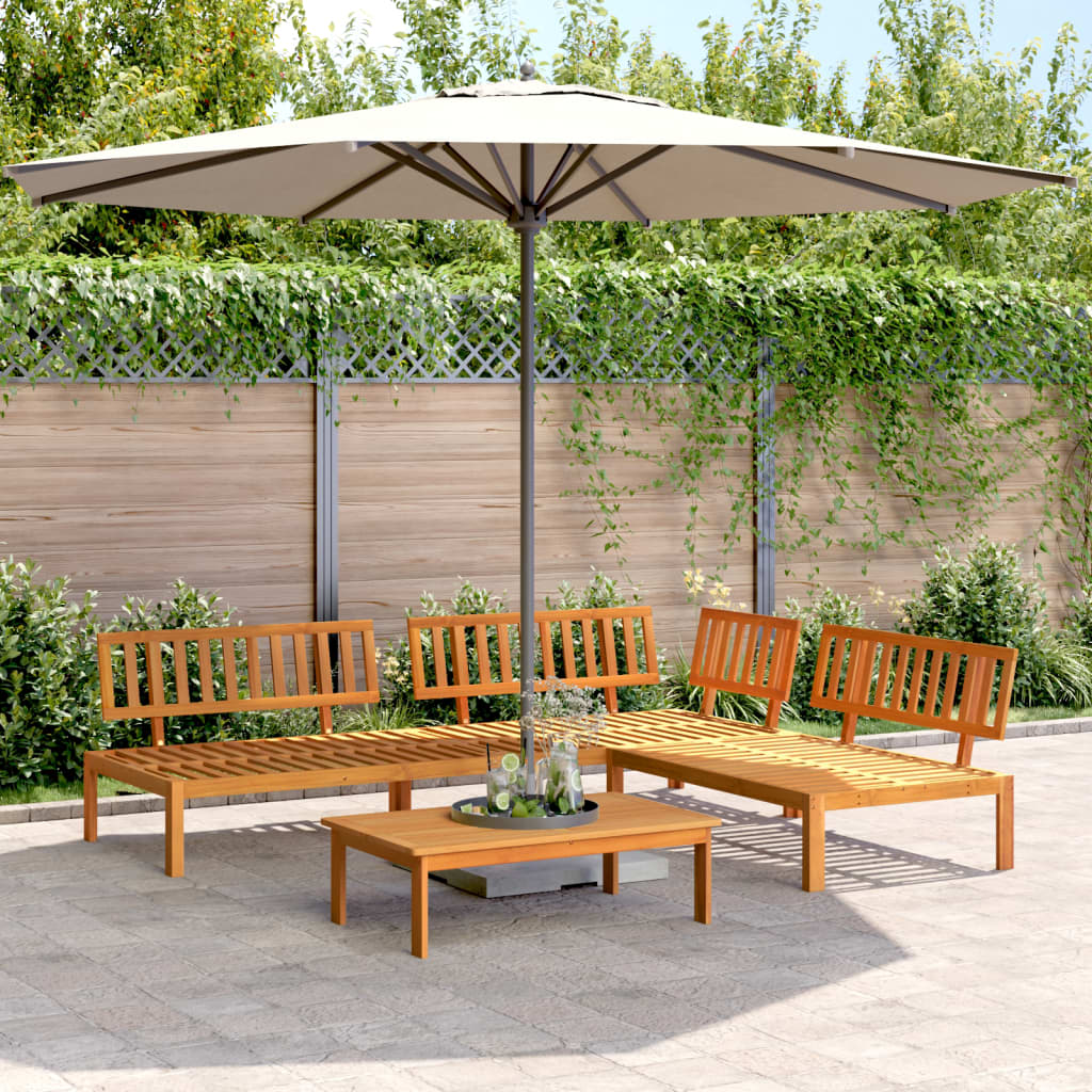 4-delige Loungeset pallet massief acaciahout – afbeelding 1