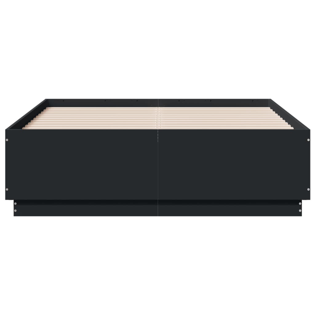Bedframe met LED-verlichting bruin eikenkleurig 135x190 cm – afbeelding 6
