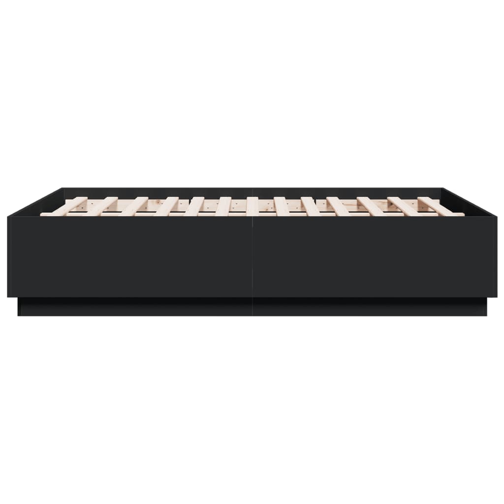 Bedframe met LED-verlichting bruin eikenkleurig 135x190 cm – afbeelding 7