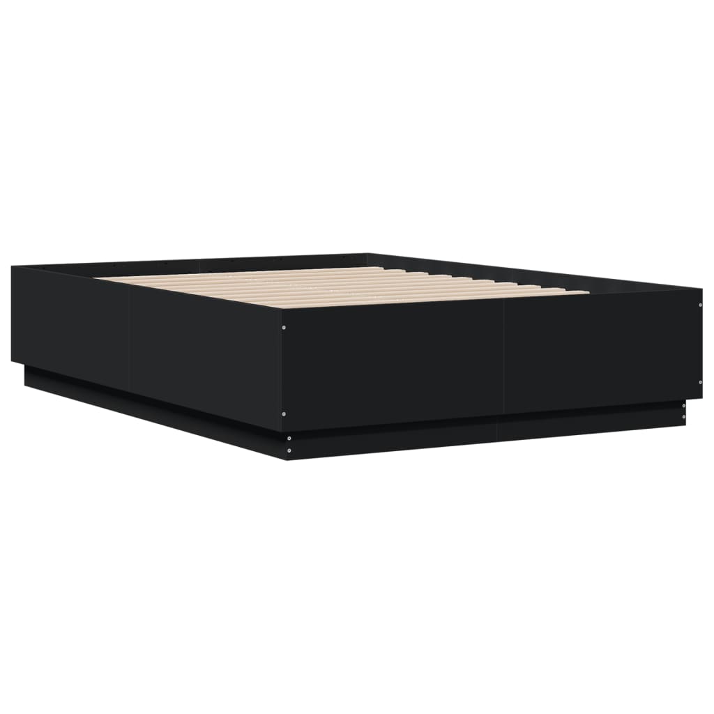 Bedframe met LED-verlichting bruin eikenkleurig 135x190 cm – afbeelding 8