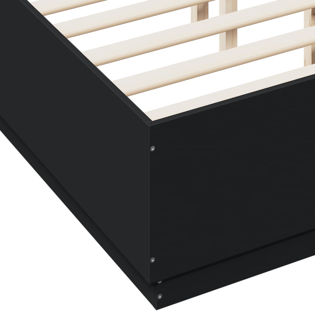 Bedframe met LED-verlichting bruin eikenkleurig 135x190 cm – afbeelding 9