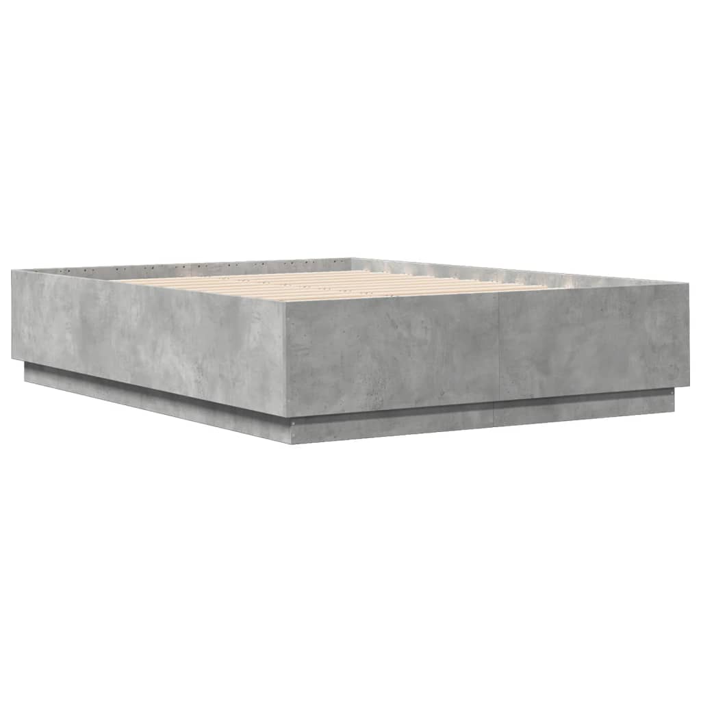 Bedframe bewerkt hout betongrijs 150x200 cm – afbeelding 3
