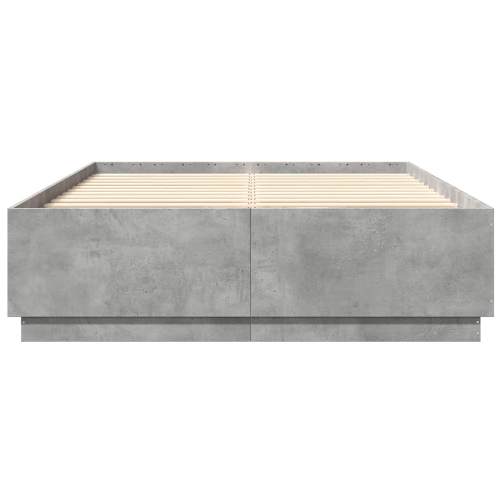 Bedframe bewerkt hout betongrijs 150x200 cm – afbeelding 4