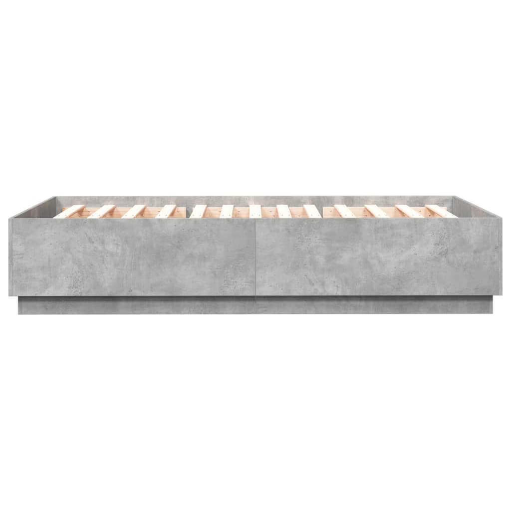 Bedframe bewerkt hout betongrijs 150x200 cm – afbeelding 5