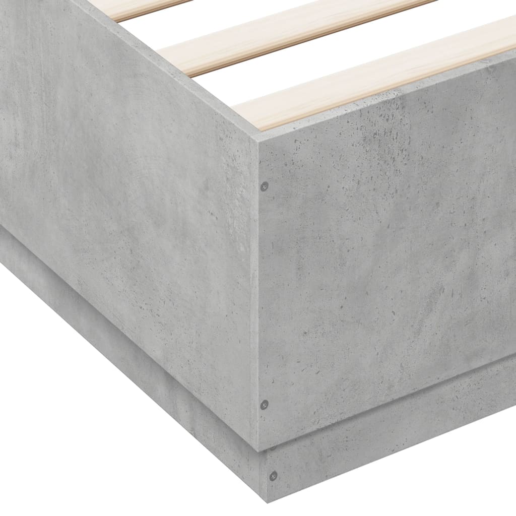 Bedframe bewerkt hout betongrijs 150x200 cm – afbeelding 7
