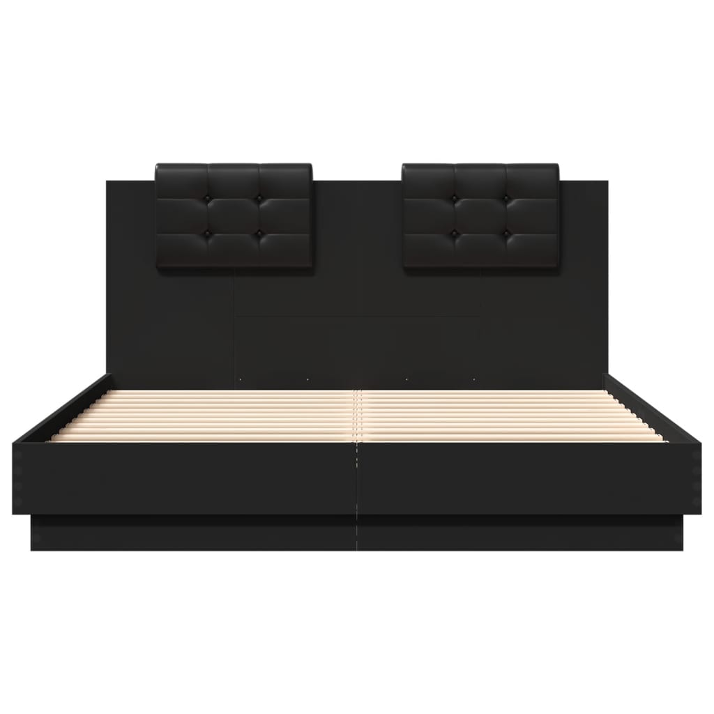 Bedframe met LED zonder matras 150x200 cm zwart – afbeelding 6