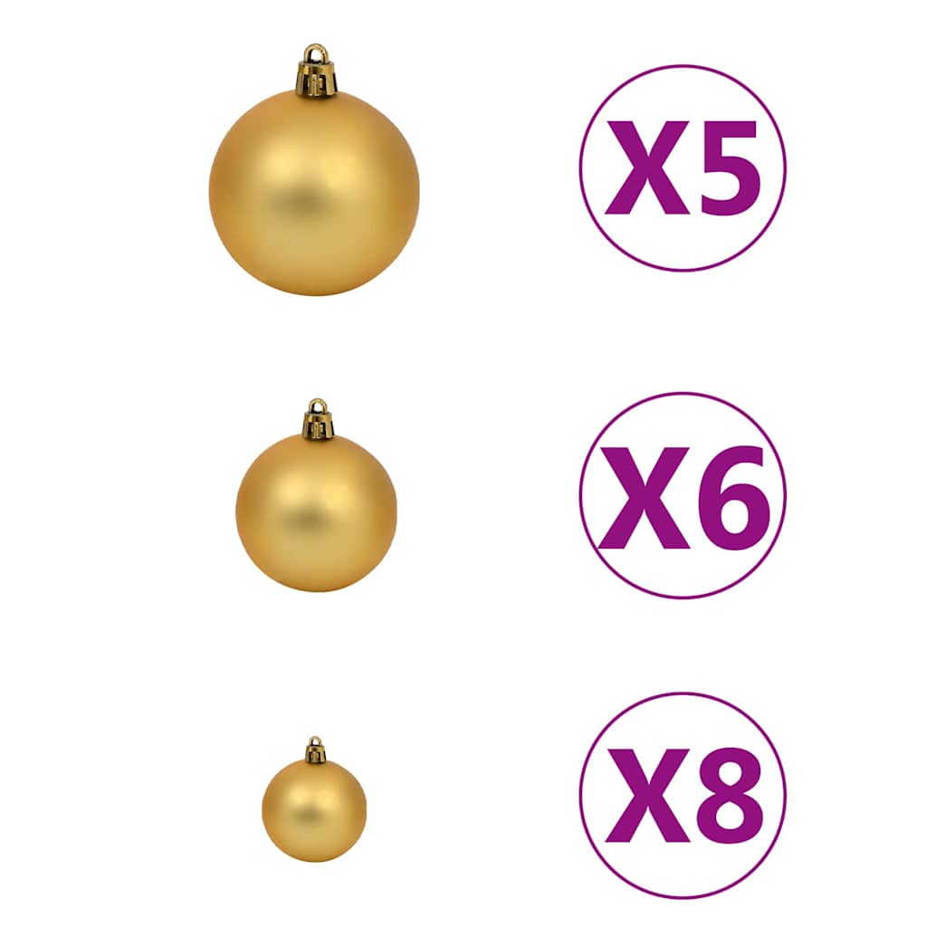 Kunstkerstboom 150 LED's kerstballen en sneeuw 150 cm – afbeelding 10