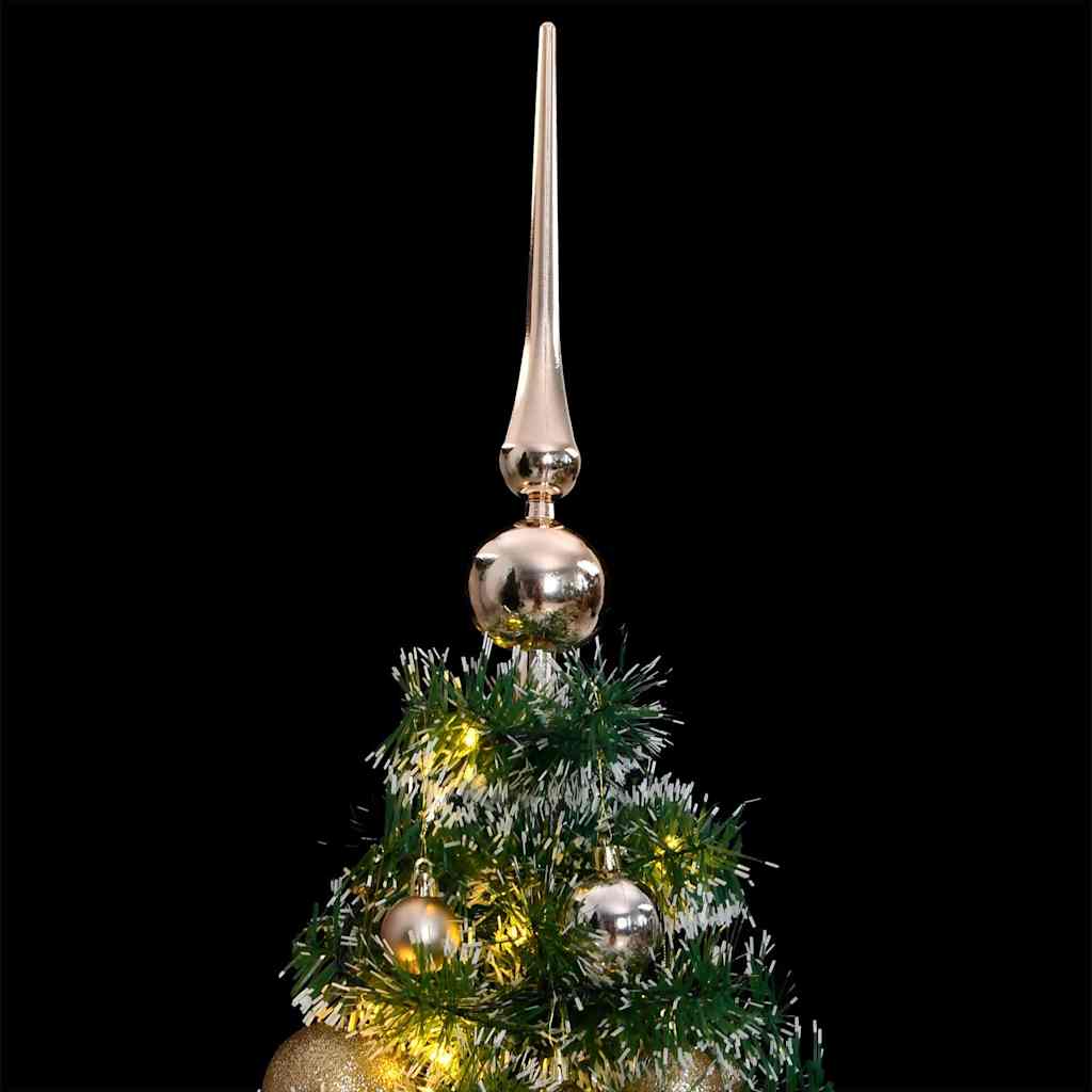 Kunstkerstboom 150 LED's kerstballen en sneeuw 150 cm – afbeelding 2
