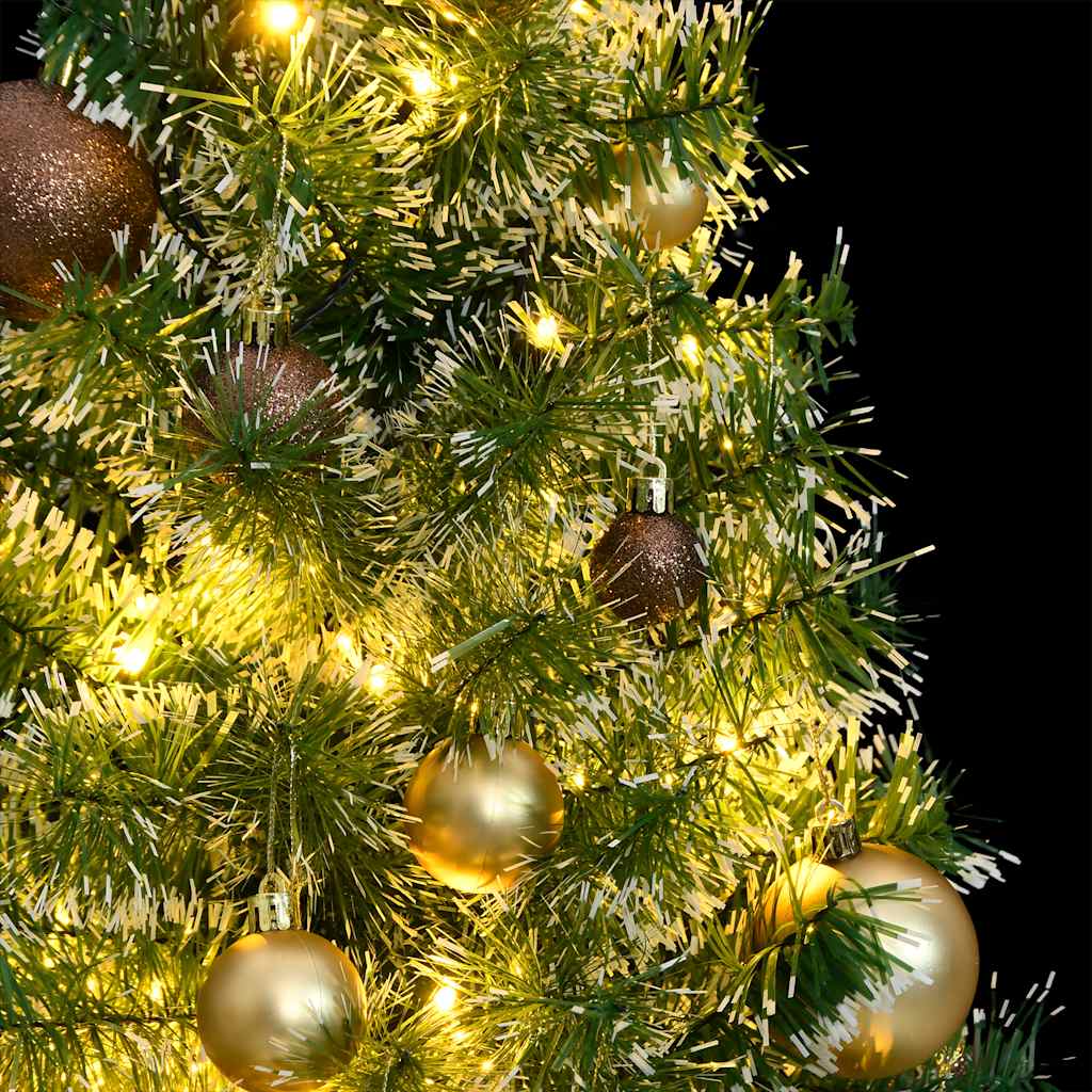 Kunstkerstboom 150 LED's kerstballen en sneeuw 150 cm – afbeelding 3