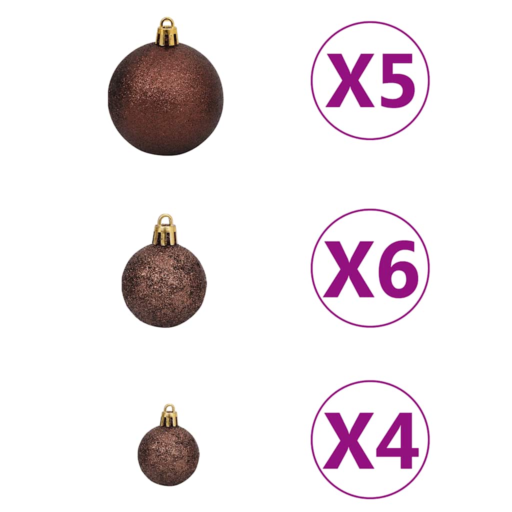 Kunstkerstboom 150 LED's kerstballen en sneeuw 150 cm – afbeelding 8