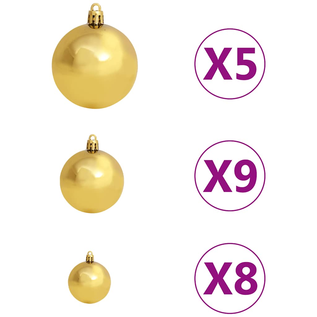 Kunstkerstboom 150 LED's kerstballen en sneeuw 150 cm – afbeelding 9
