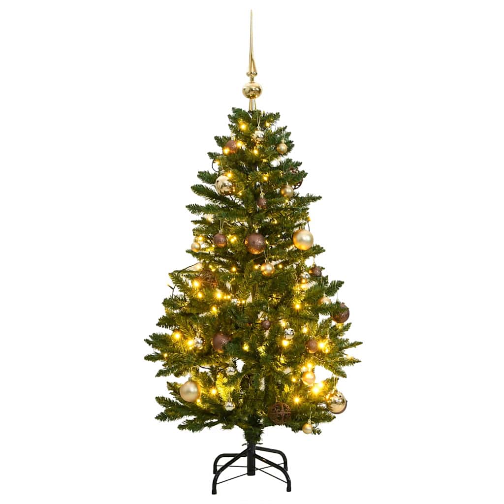 Kunstkerstboom met scharnieren 150 LED en kerstballen 120 cm – afbeelding 1