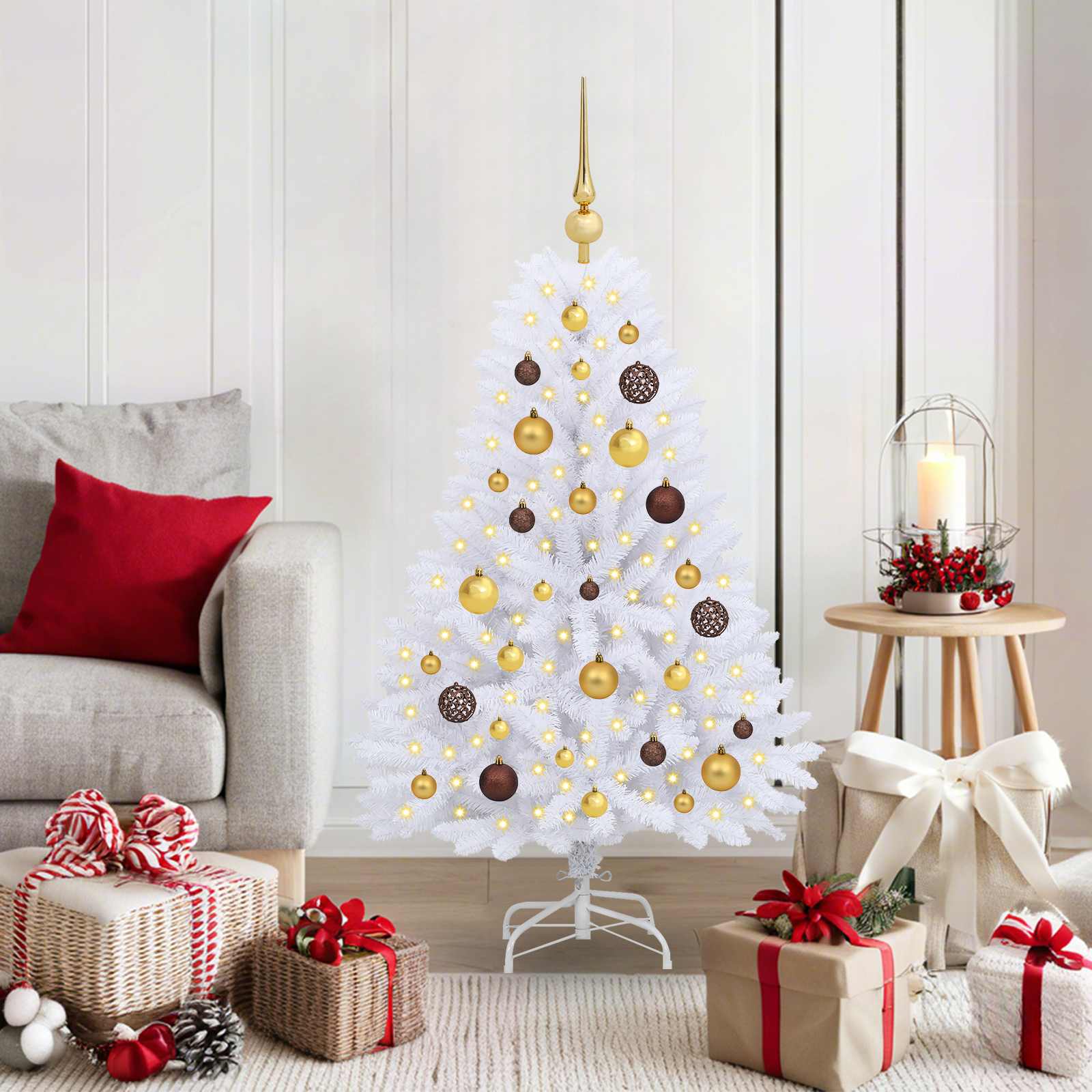 Kunstkerstboom Wit 68 x 68 x 120 cm PVC en Metaal – afbeelding 1