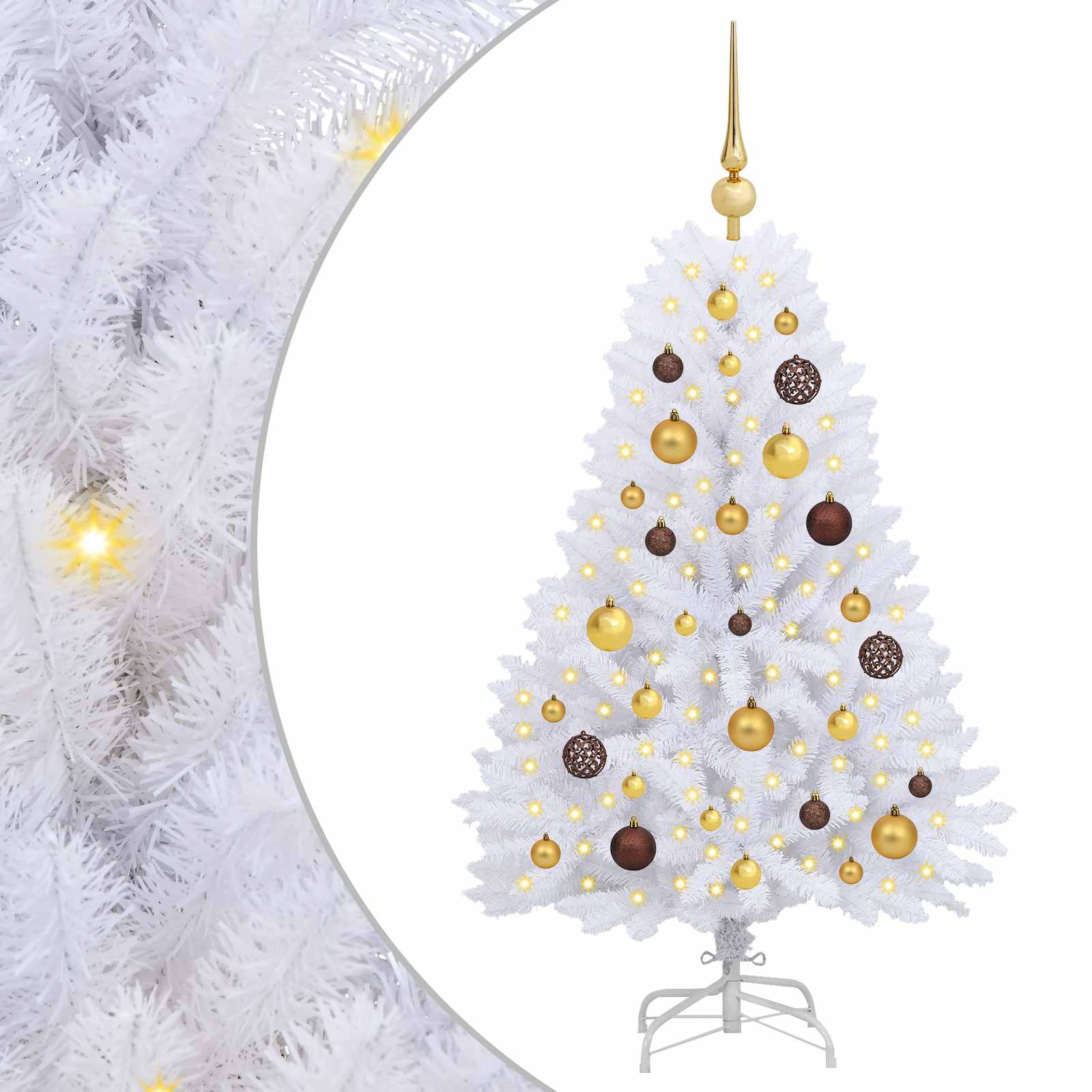 Kunstkerstboom Wit 68 x 68 x 120 cm PVC en Metaal – afbeelding 2
