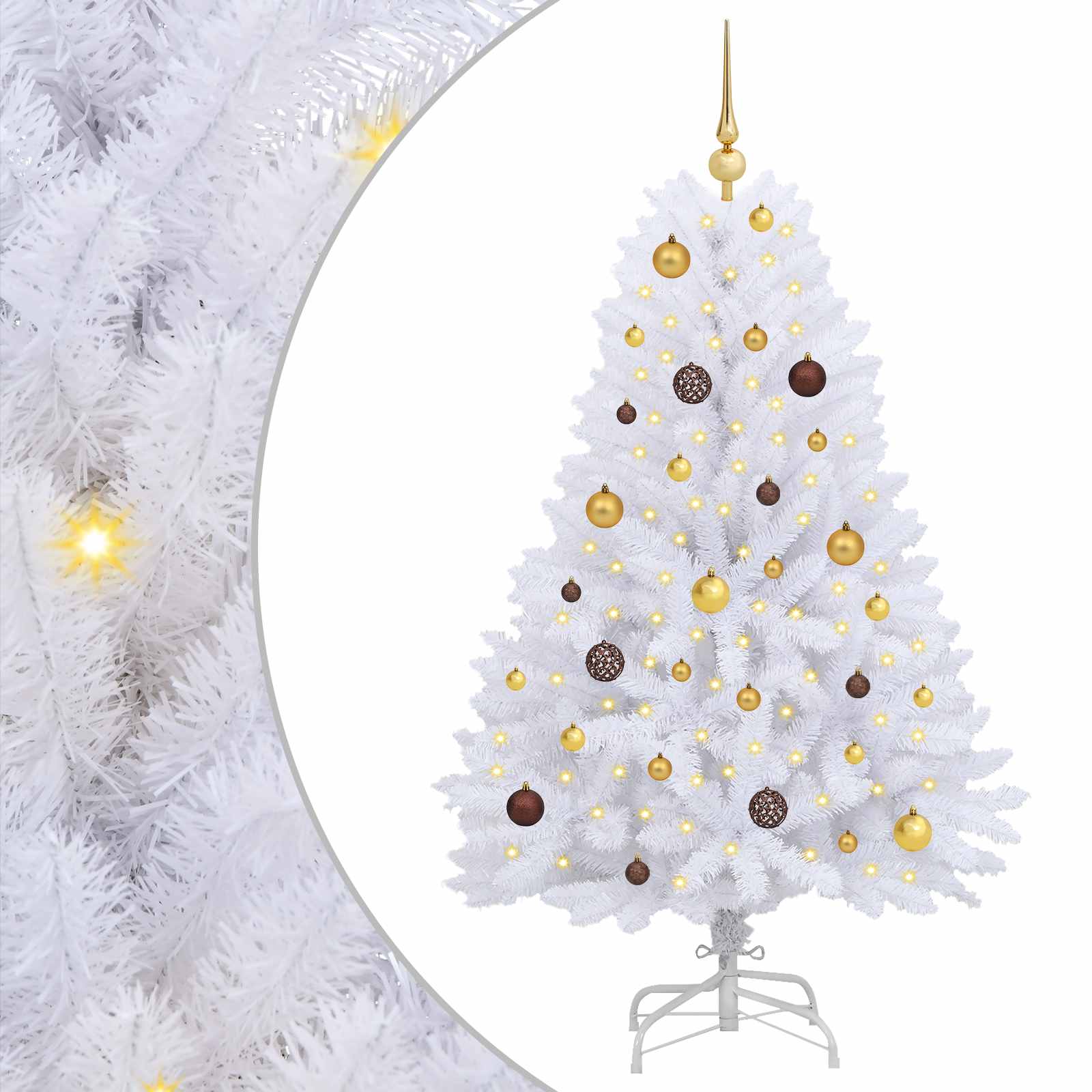 Kunstkerstboom Wit 80 x 80 x 150 cm PVC en Metaal – afbeelding 2