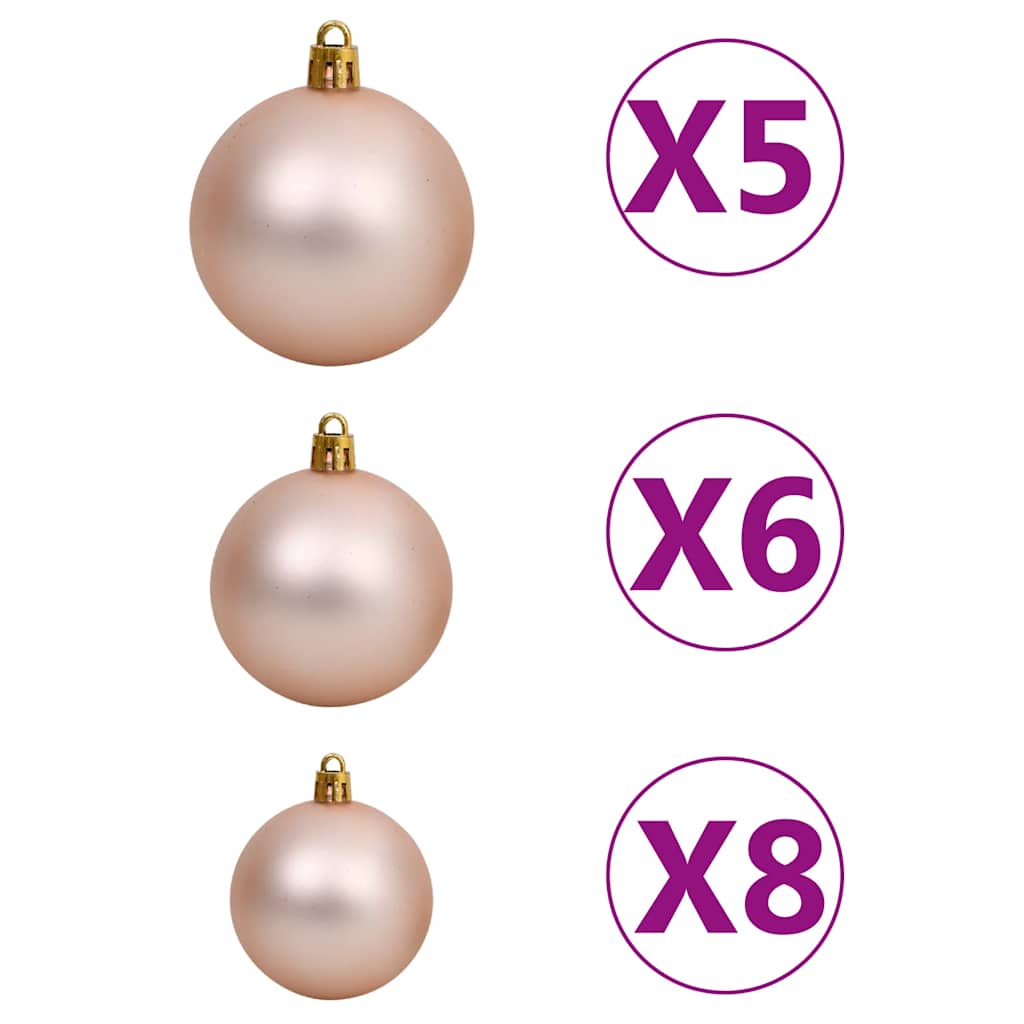 Kunstkerstboom 150 LED's kerstballen en sneeuw 150 cm – afbeelding 10