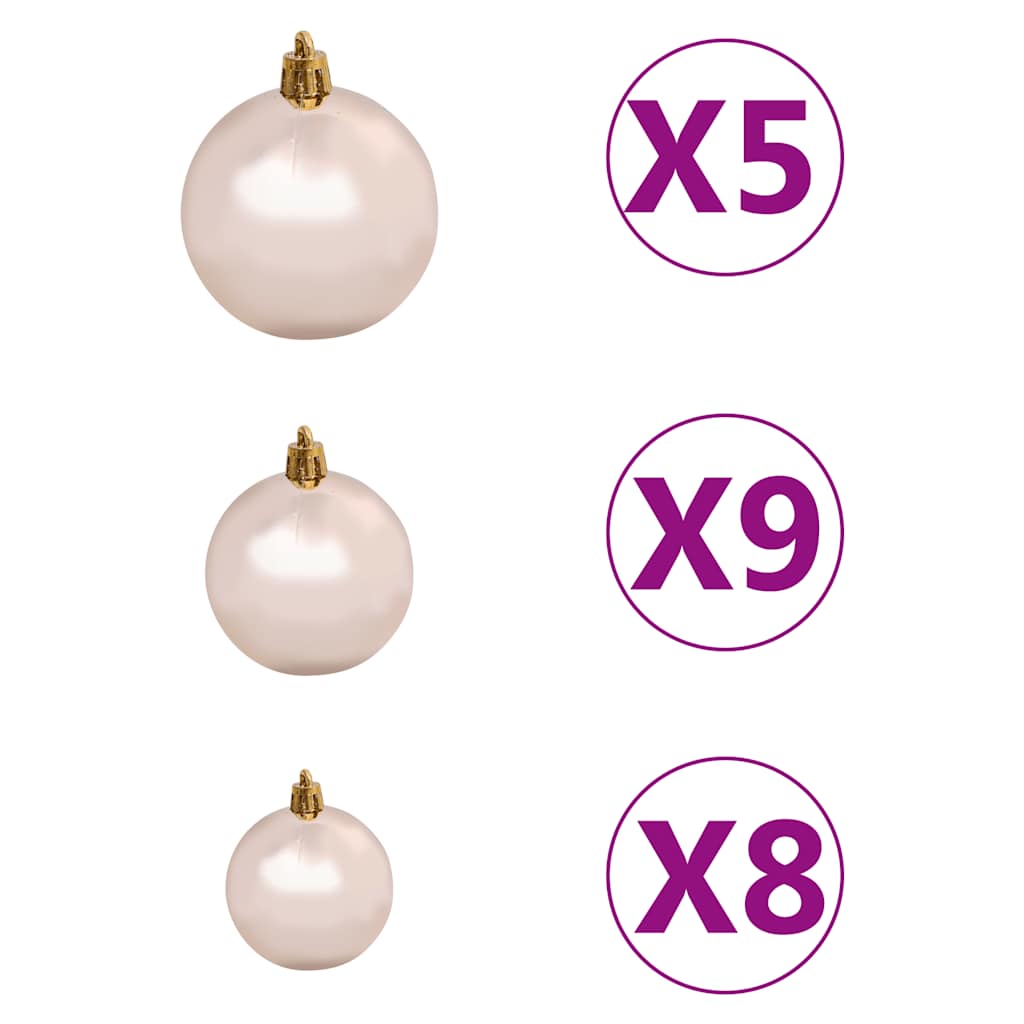 Kunstkerstboom 150 LED's kerstballen en sneeuw 150 cm – afbeelding 9