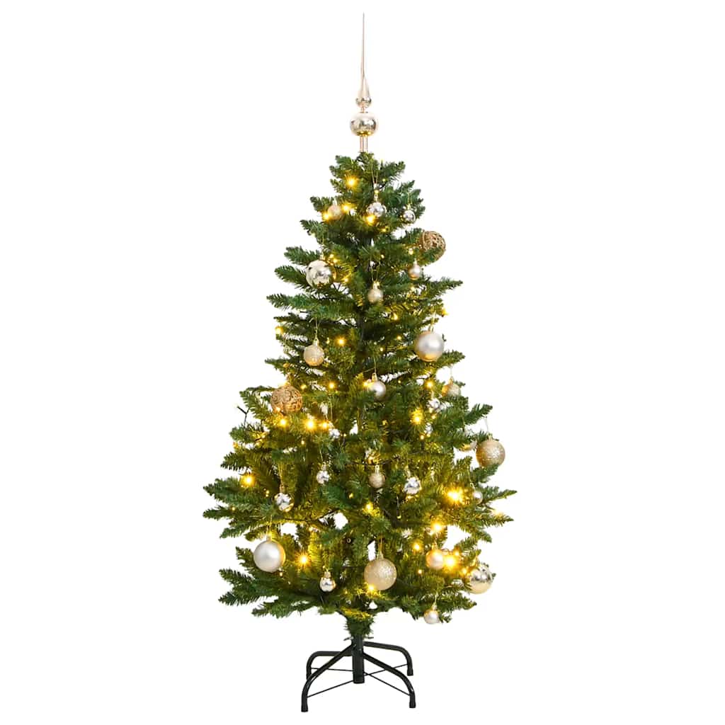 Kunstkerstboom met scharnieren 150 LED en kerstballen 120 cm – afbeelding 1