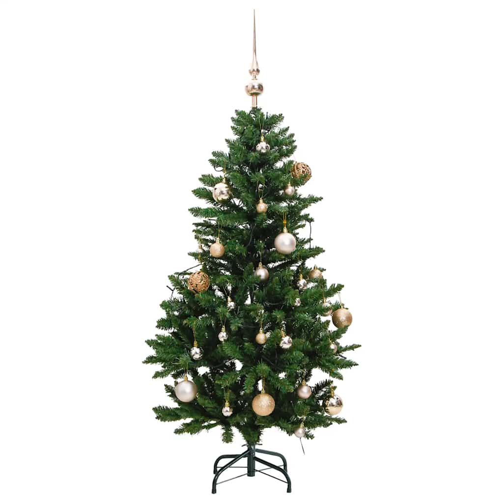 Kunstkerstboom met scharnieren 150 LED en kerstballen 120 cm – afbeelding 4