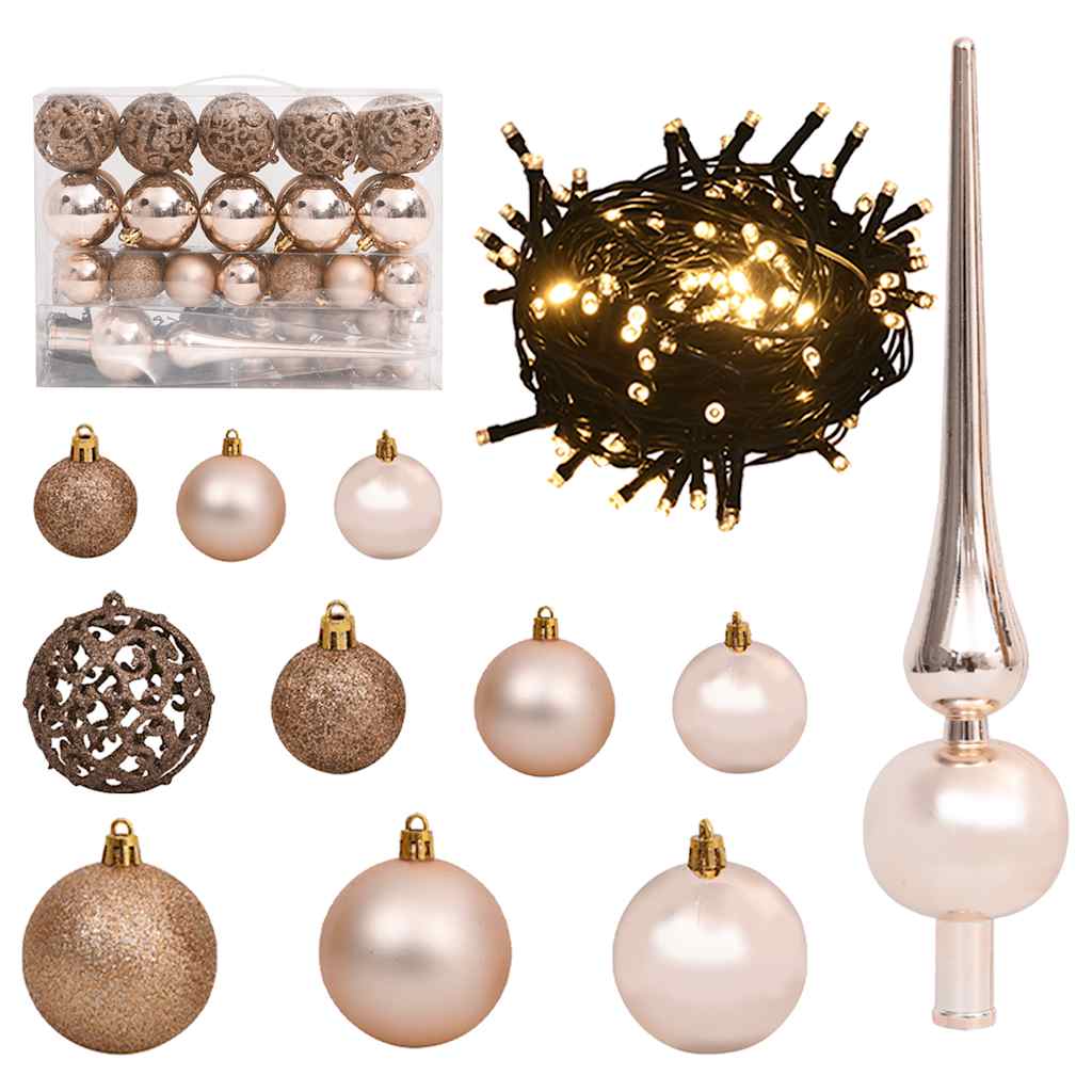 Kunstkerstboom met scharnieren 150 LED en kerstballen 120 cm – afbeelding 7