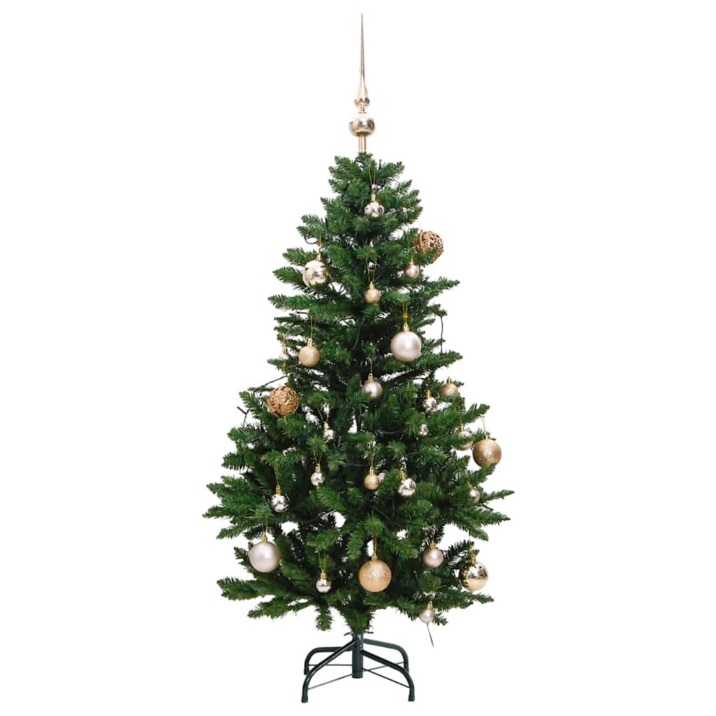 Kunstkerstboom met scharnieren 150 LED's en kerstballen 150 cm – afbeelding 4