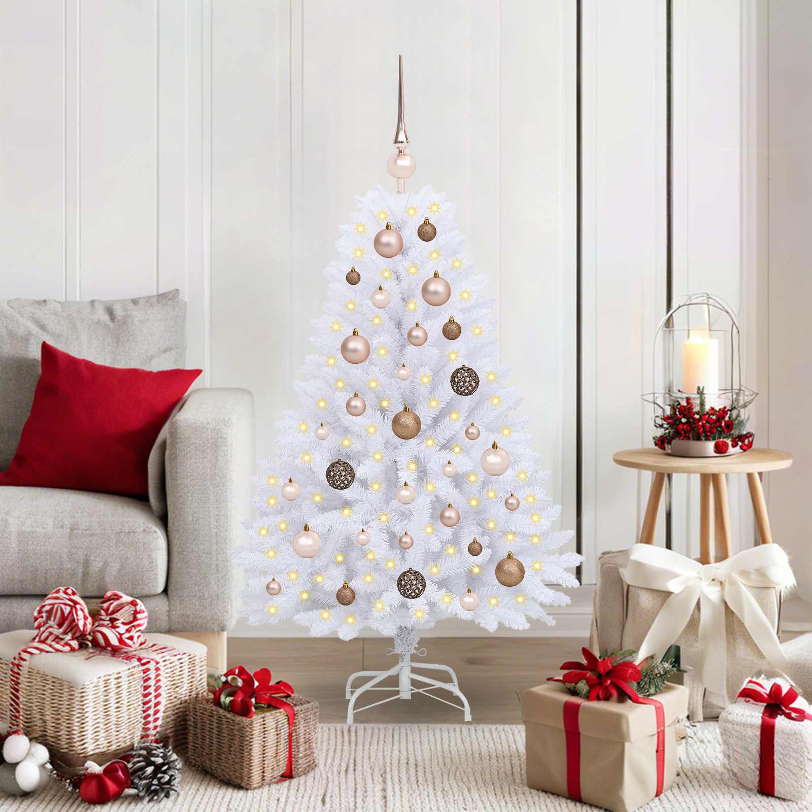 Kunstkerstboom Wit 68 x 68 x 120 cm PVC en Metaal