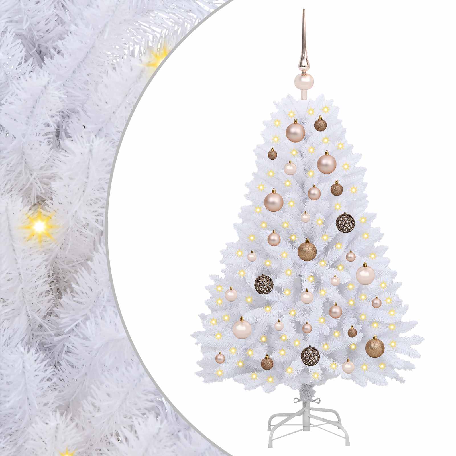 Kunstkerstboom Wit 68 x 68 x 120 cm PVC en Metaal – afbeelding 2