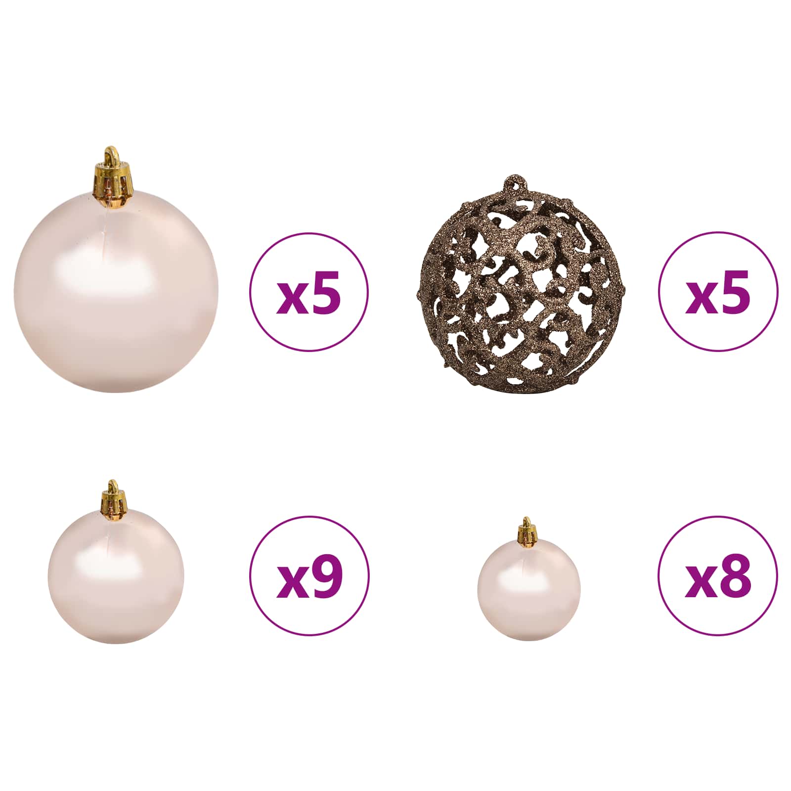 Kunstkerstboom Wit 68 x 68 x 120 cm PVC en Metaal – afbeelding 8