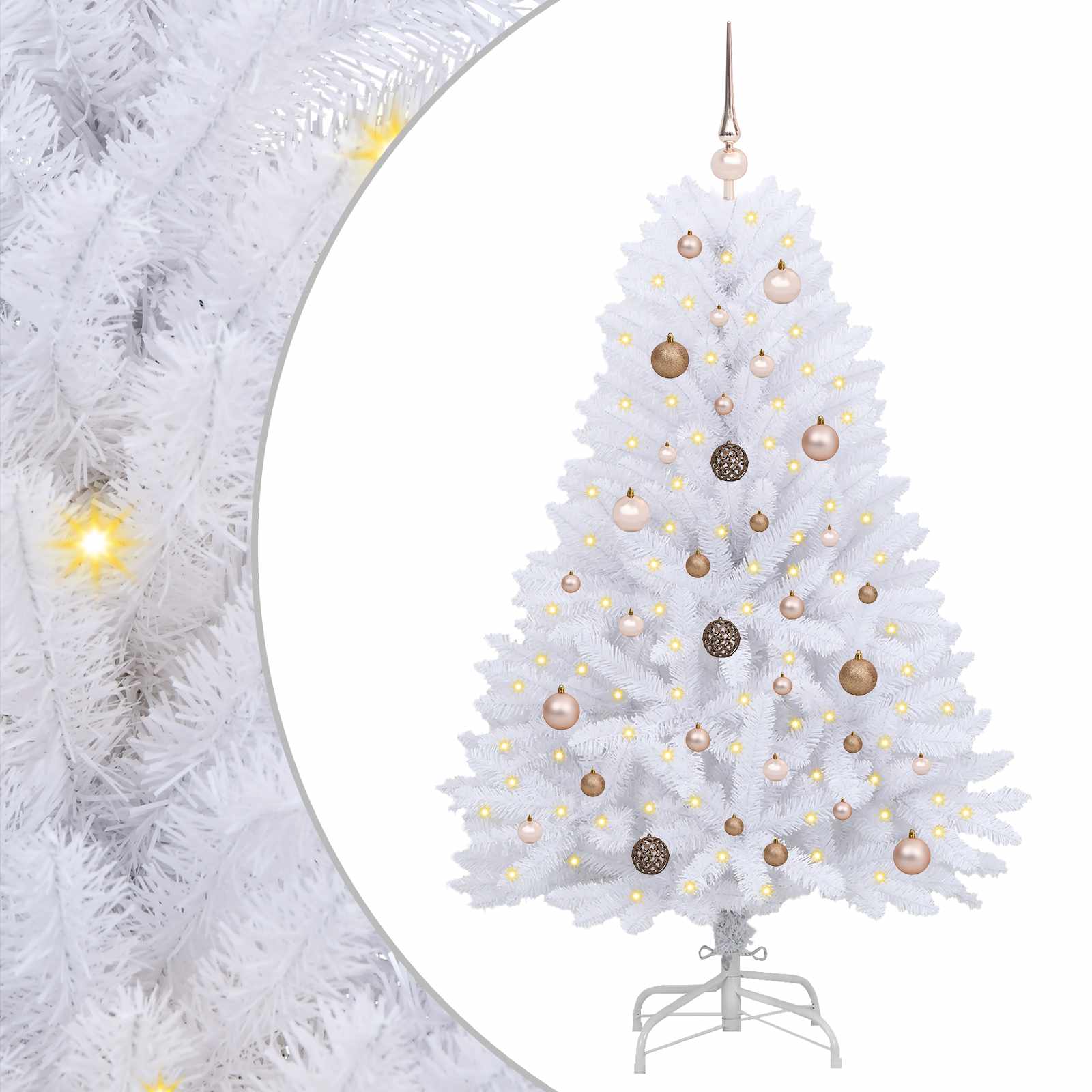 Kunstkerstboom Wit 80 x 80 x 150 cm PVC en Metaal – afbeelding 2