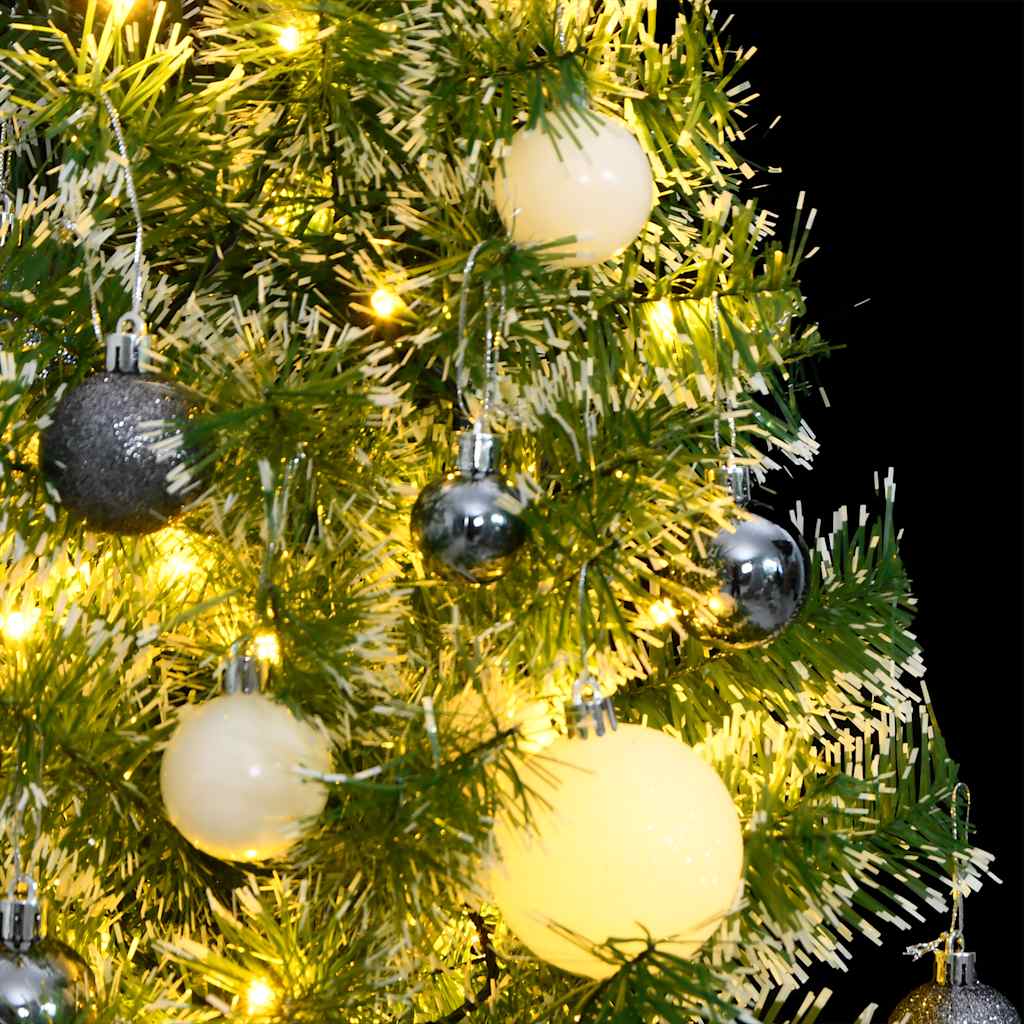 Kunstkerstboom 150 LED's kerstballen en sneeuw 150 cm – afbeelding 3